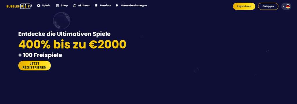 Bubblesbet offizielle Website.